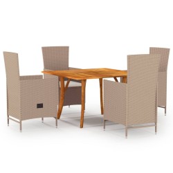 5-tlg. Garten-Essgruppe Beige
