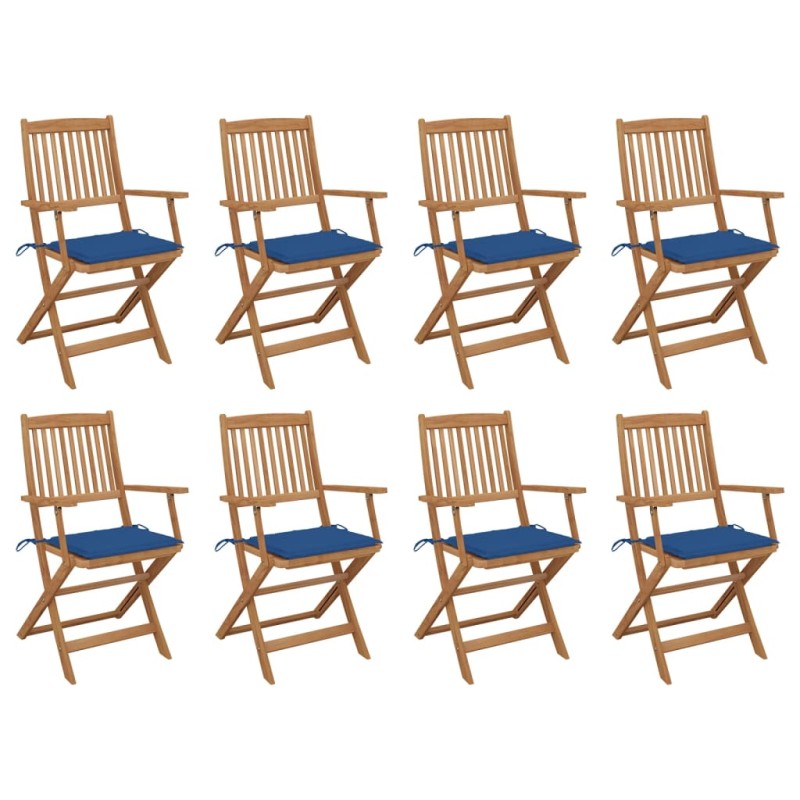 vidaXL Klappbare Gartenstühle mit Kissen 8 Stk. Massivholz Akazie vidaXL Klappbare Gartenstühle mit Kissen 8 Stk. Massivholz Akazie