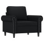 vidaXL Sessel mit Hocker Schwarz 60 cm Kunstleder vidaXL Sessel mit Hocker Schwarz 60 cm Kunstleder