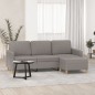 vidaXL 3-Sitzer-Sofa mit Hocker Taupe 180 cm Stoff vidaXL 3-Sitzer-Sofa mit Hocker Taupe 180 cm Stoff