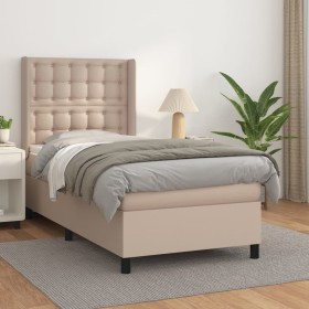 vidaXL Boxspringbett Matratze Cappuccino-Braun 100x200cm Kunstleder