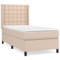 vidaXL Boxspringbett Matratze Cappuccino-Braun 100x200cm Kunstleder vidaXL Boxspringbett Matratze Cappuccino-Braun 100x200cm Kunstleder