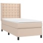 vidaXL Boxspringbett Matratze Cappuccino-Braun 100x200cm Kunstleder vidaXL Boxspringbett Matratze Cappuccino-Braun 100x200cm Kunstleder