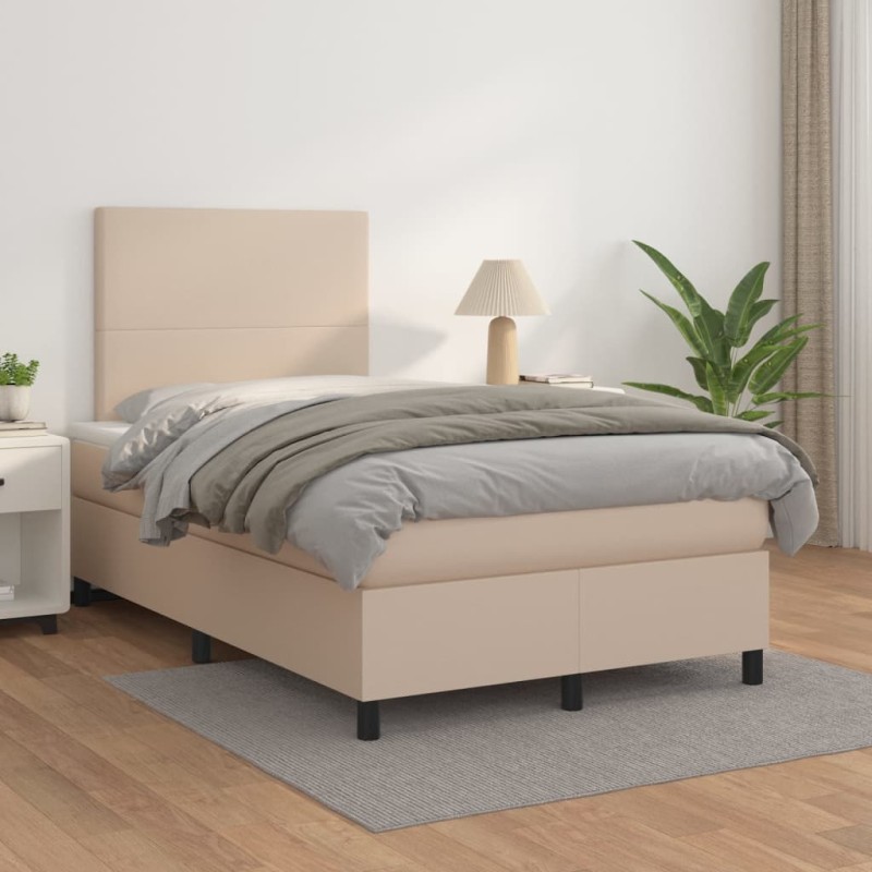 vidaXL Boxspringbett Matratze Cappuccino-Braun 120x200cm Kunstleder vidaXL Boxspringbett Matratze Cappuccino-Braun 120x200cm Kunstleder