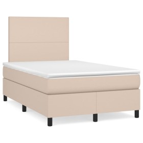 vidaXL Boxspringbett Matratze Cappuccino-Braun 120x200cm Kunstleder