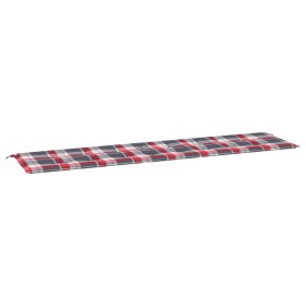 vidaXL Gartenbank-Auflage Rot Karomuster 200x50x3 cm Oxford-Gewebe