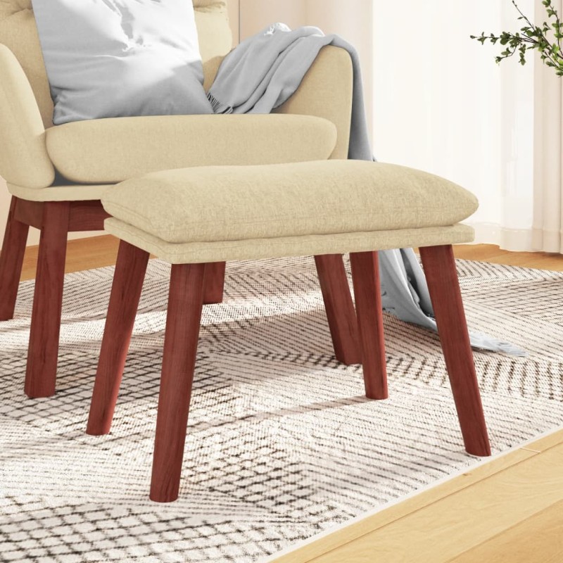 vidaXL Fußhocker Creme 45x29,5x35 cm Stoff vidaXL Fußhocker Creme 45x29,5x35 cm Stoff
