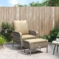 vidaXL Gartenstuhl mit Fußhocker Hellbraun Poly Rattan vidaXL Gartenstuhl mit Fußhocker Hellbraun Poly Rattan