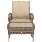 vidaXL Gartenstuhl mit Fußhocker Hellbraun Poly Rattan vidaXL Gartenstuhl mit Fußhocker Hellbraun Poly Rattan