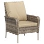 vidaXL Gartenstuhl mit Fußhocker Hellbraun Poly Rattan vidaXL Gartenstuhl mit Fußhocker Hellbraun Poly Rattan
