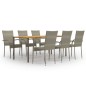 7-tlg. Garten-Essgruppe Poly Rattan Grau 7-tlg. Garten-Essgruppe Poly Rattan Grau