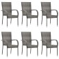 7-tlg. Garten-Essgruppe Poly Rattan Grau 7-tlg. Garten-Essgruppe Poly Rattan Grau