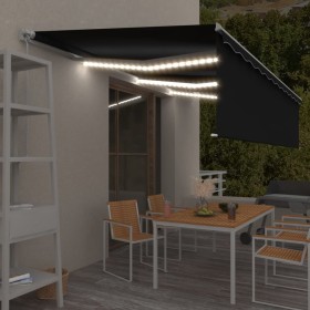 vidaXL Markise Manuell Einziehbar mit Rollo & LED 6x3 m Anthrazit