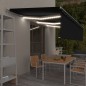 vidaXL Markise Manuell Einziehbar mit Rollo & LED 6x3 m Anthrazit vidaXL Markise Manuell Einziehbar mit Rollo & LED 6x3 m Anthrazit