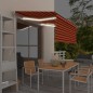 vidaXL Markise Manuell Einziehbar mit Rollo & LED 3x2,5 m Orange Braun vidaXL Markise Manuell Einziehbar mit Rollo & LED 3x2,5 m Orange Braun