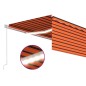 vidaXL Markise Manuell Einziehbar mit Rollo & LED 5x3 m Orange & Braun vidaXL Markise Manuell Einziehbar mit Rollo & LED 5x3 m Orange & Braun