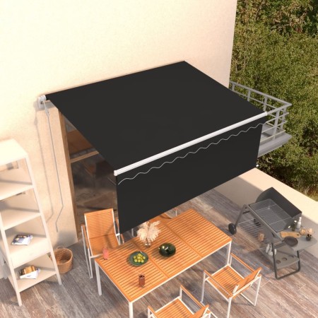 vidaXL Markise Automatisch Einziehbar mit Volant 3,5x2,5 m Anthrazit  