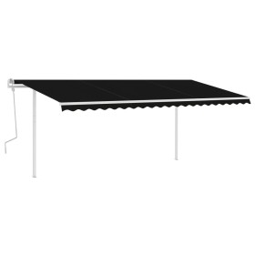vidaXL Markise Manuell Einziehbar mit LED 5x3 m Anthrazit