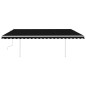 vidaXL Markise Manuell Einziehbar mit LED 5x3 m Anthrazit vidaXL Markise Manuell Einziehbar mit LED 5x3 m Anthrazit