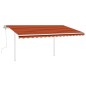 vidaXL Markise Manuell Einziehbar mit LED 4,5x3 m Orange & Braun vidaXL Markise Manuell Einziehbar mit LED 4,5x3 m Orange & Braun