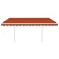 vidaXL Markise Manuell Einziehbar mit LED 4,5x3 m Orange & Braun vidaXL Markise Manuell Einziehbar mit LED 4,5x3 m Orange & Braun