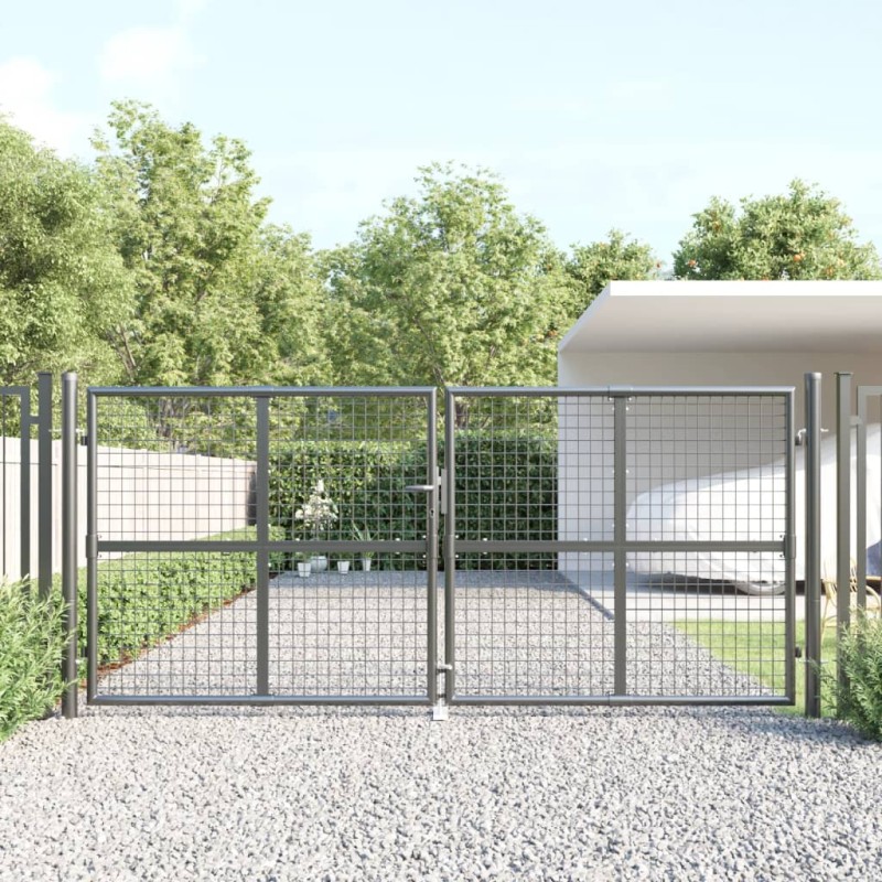 vidaXL Mesh-Gartentor Anthrazit 300x175 cm Verzinkter Stahl vidaXL Mesh-Gartentor Anthrazit 300x175 cm Verzinkter Stahl