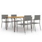 5-tlg. Garten-Essgruppe Poly Rattan Anthrazit 5-tlg. Garten-Essgruppe Poly Rattan Anthrazit