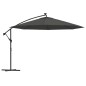 vidaXL Ampelschirm mit LED-Leuchten und Metall-Mast 350 cm Antrazit vidaXL Ampelschirm mit LED-Leuchten und Metall-Mast 350 cm Antrazit