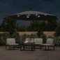 vidaXL Ampelschirm mit LED-Leuchten und Metall-Mast 350 cm Antrazit vidaXL Ampelschirm mit LED-Leuchten und Metall-Mast 350 cm Antrazit