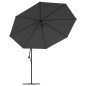 vidaXL Ampelschirm mit LED-Leuchten und Metall-Mast 350 cm Antrazit vidaXL Ampelschirm mit LED-Leuchten und Metall-Mast 350 cm Antrazit