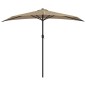 vidaXL Balkon-Sonnenschirm mit Alu-Mast Taupe 270x144 cm Halbrund vidaXL Balkon-Sonnenschirm mit Alu-Mast Taupe 270x144 cm Halbrund