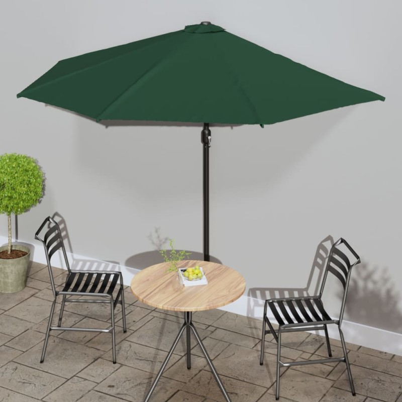 vidaXL Balkon-Sonnenschirm mit Alu-Mast Grün 300x155 cm Halbrund vidaXL Balkon-Sonnenschirm mit Alu-Mast Grün 300x155 cm Halbrund