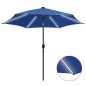 vidaXL Sonnenschirm mit LED-Beleuchtung und Alu-Mast 300 cm Azurblau vidaXL Sonnenschirm mit LED-Beleuchtung und Alu-Mast 300 cm Azurblau