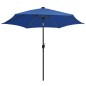 vidaXL Sonnenschirm mit LED-Beleuchtung und Alu-Mast 300 cm Azurblau vidaXL Sonnenschirm mit LED-Beleuchtung und Alu-Mast 300 cm Azurblau