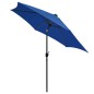 vidaXL Sonnenschirm mit LED-Beleuchtung und Alu-Mast 300 cm Azurblau vidaXL Sonnenschirm mit LED-Beleuchtung und Alu-Mast 300 cm Azurblau