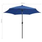 vidaXL Sonnenschirm mit LED-Beleuchtung und Alu-Mast 300 cm Azurblau vidaXL Sonnenschirm mit LED-Beleuchtung und Alu-Mast 300 cm Azurblau