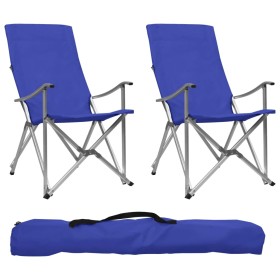 vidaXL Klappbare Campingstühle 2 Stk. Blau