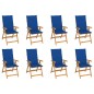 Garten-Liegestühle mit Kissen 8 Stk. Massivholz Teak Garten-Liegestühle mit Kissen 8 Stk. Massivholz Teak