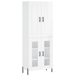 vidaXL Highboard Hochglanz-Weiß 69,5x34x180 cm Holzwerkstoff