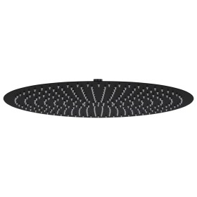 vidaXL Regenbrause Edelstahl 50 cm Rund Schwarz