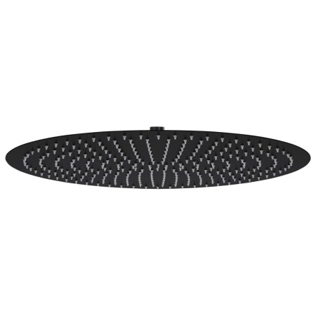 vidaXL Regenbrause Edelstahl 50 cm Rund Schwarz
