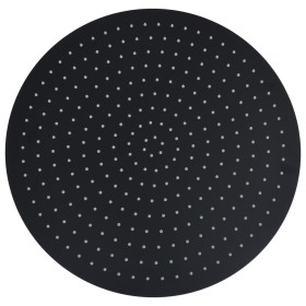 vidaXL Regenbrause Edelstahl 50 cm Rund Schwarz
