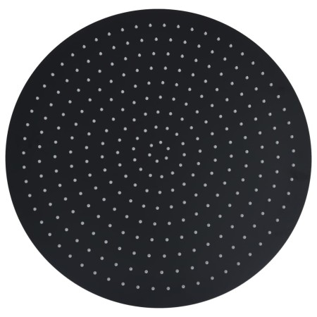vidaXL Regenbrause Edelstahl 50 cm Rund Schwarz