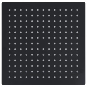 vidaXL Regenbrause Edelstahl 25x25 cm Quadrat Schwarz