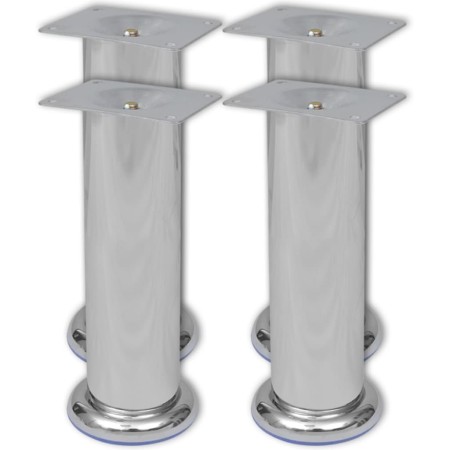 4 x Möbelfuß Sofafuß Sockelfuß Chrom rund 180 mm
