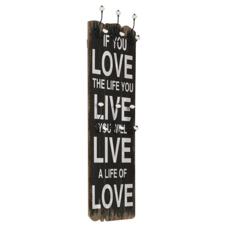vidaXL Wandgarderobe mit 6 Haken 120 x 40 cm "LOVE LIVE" 