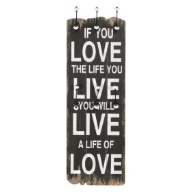vidaXL Wandgarderobe mit 6 Haken 120 x 40 cm "LOVE LIVE" 