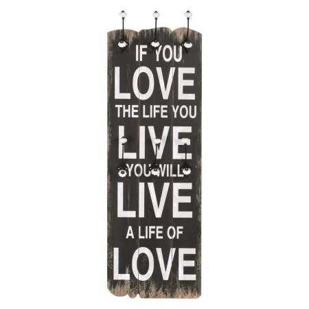 vidaXL Wandgarderobe mit 6 Haken 120 x 40 cm "LOVE LIVE" 