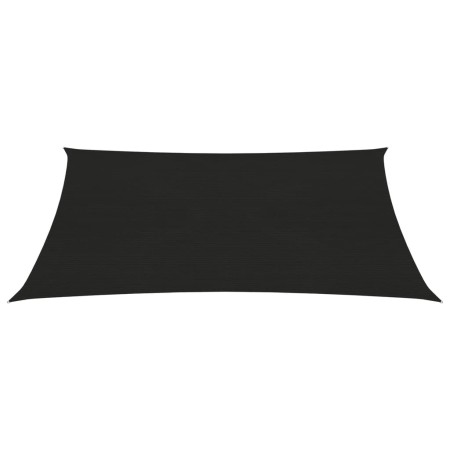 vidaXL Sonnensegel 160 g/m² Schwarz 2x3,5 m HDPE