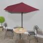 vidaXL Balkon-Sonnenschirm Alu-Mast Bordeauxrot 270x144x222cm Halbrund vidaXL Balkon-Sonnenschirm Alu-Mast Bordeauxrot 270x144x222cm Halbrund